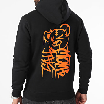 Sale Môme Paris - Sudadera con capucha Dripping Graffiti Teddy Negro Naranja