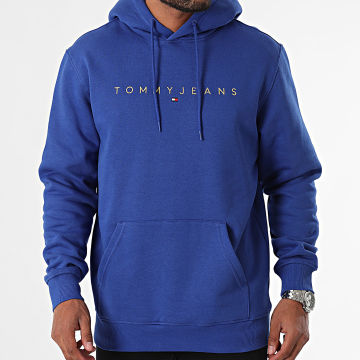 Tommy Jeans - Sweat Capuche Linear Gold 0503 Bleu Roi Doré