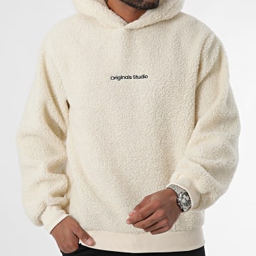 Jack And Jones - Oversized Hoodie Sherpa Vester Licht Beige