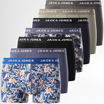 Jack And Jones - Lot De 7 Boxers Mason Flower Noir Gris Bleu Marine Vert Kaki