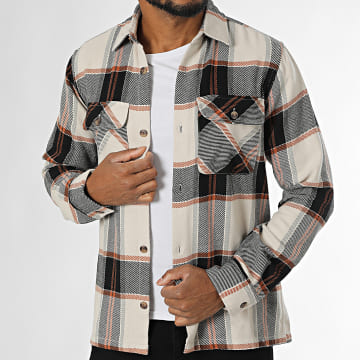 Jack And Jones - Darren Flanel Beige Zwart Overhemd