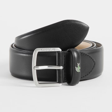 Lacoste - Ceinture En Cuir Avec Logo Crocodile Metal Noir