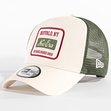 New Era - Casquette Trucker Script Patch 60588619 Beige Vert Kaki