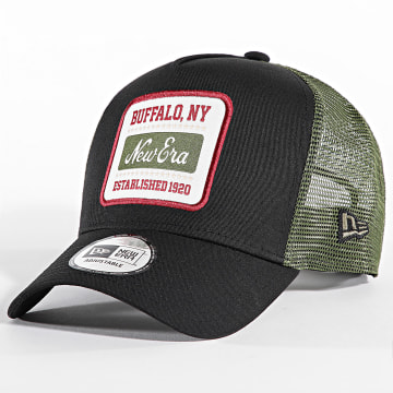 New Era - Cappello Trucker Script Patch 60588620 Nero Verde Khaki