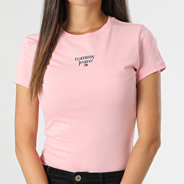 Tommy Jeans - Dames Essential Logo Slim Tee 8800 Roze