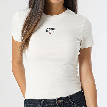 Tommy Jeans - Tee Shirt Slim Femme Essential Logo 8800 Blanc