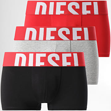 Diesel - Lot De 3 Boxers Damien A15380-0WIAN Noir Rouge Gris Chiné