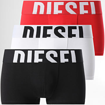 Diesel - Set van 3 Damien A15380-0WIAN Zwart Wit Rode Boxers