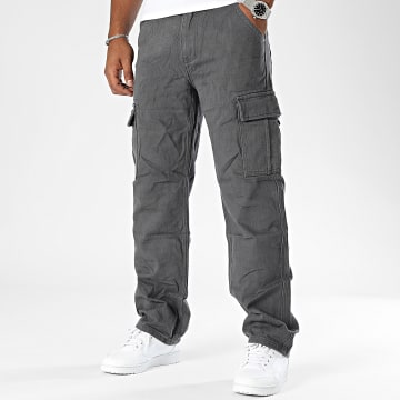 Frilivin - Pantalon Cargo Jean Regular Fit Gris Anthracite