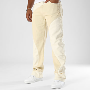 Frilivin - Relaxed Fit Beige Jeans