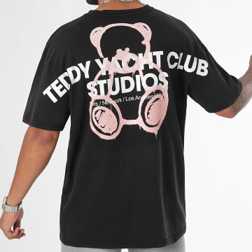 Teddy Yacht Club - Tee Shirt Oversize Large Studios Full Noir Délavé