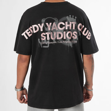 Teddy Yacht Club - Tee Shirt Oversize Large Studios Picto Noir Délavé