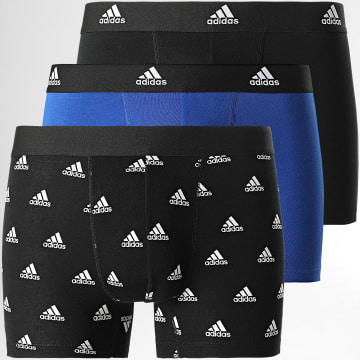 Adidas Sportswear - Set di 3 boxer IU8669 Nero Bianco Blu Reale