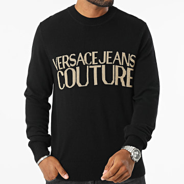 Versace Jeans Couture - Jacquard logotrui 77GAFM01-CMH80 Zwart Goud