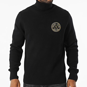 Versace Jeans Couture - Emblem Embro Sweater met rolhals 77GAFM07-CMH41 Zwart Goud