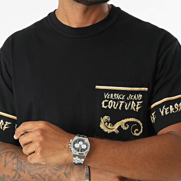 Versace Jeans Couture - Tee Shirt Poche Pan Chrome 77GAH6RB-JS427 Noir Jaune