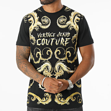 Versace Jeans Couture - Tee Shirt Jersey Panel Chromo Gold 77GAH6SC-JS379 Noir Jaune