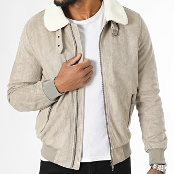 Frilivin - Veste Col Mouton Taupe