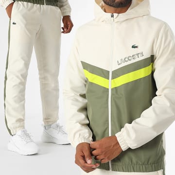 Lacoste Ensemble De Survetement Logo Crocodile Beige Vert Kaki LaBoutiqueOfficielle