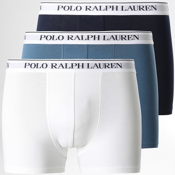 Polo Ralph Lauren - Set di 3 boxer bianchi blu navy