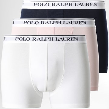 Polo Ralph Lauren - Juego De 3 Boxers Blanco Rosa Marino