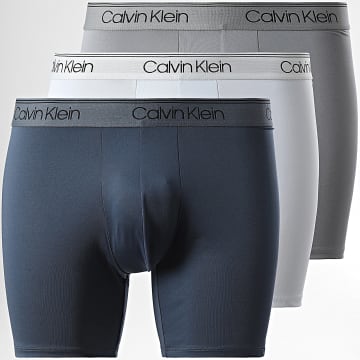 Calvin Klein - Set di 3 boxer NB2570A Grigio chiaro Blu