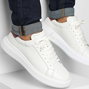 Calvin Klein - Low Top Lace Up Leather 1016 White Apple Butter Sneakers