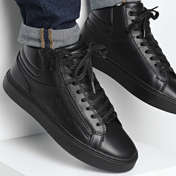 Calvin Klein - Zapatillas High Top Lace Up Con Cremallera 1269 Triple Negro