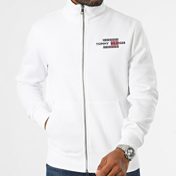 Tommy Hilfiger - Felpa con zip Flag Embro 5539 Bianco