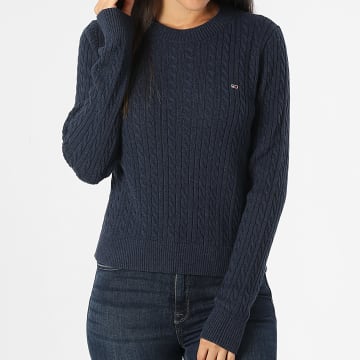 Tommy Jeans - Pull Femme Cable Essential 8683 Bleu Marine