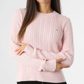 Tommy Jeans - Pull Femme Cable Essential 8683 Rose