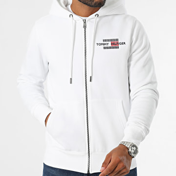 Tommy Hilfiger - Sweat Zippé Capuche Flag Embro 5540 Blanc