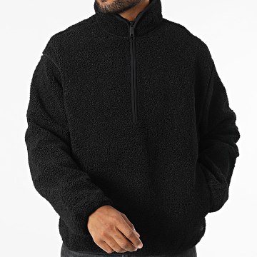 Calvin Klein - 6679 Zwart Sherpa Zip Sweat Top