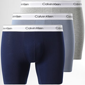 Calvin Klein - Set di 3 boxer NB3964A blu grigio navy