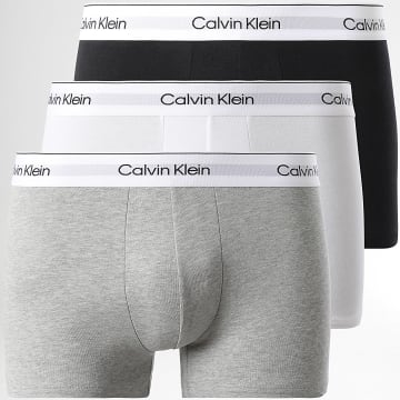 Calvin Klein - Set di 3 boxer NB3963A Bianco Grigio Heather Nero