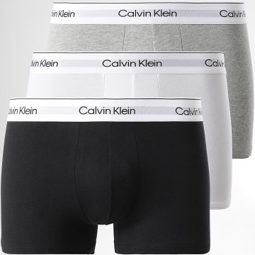 Calvin Klein - Lot De 3 Boxers NB3963A Blanc Gris Chiné Noir