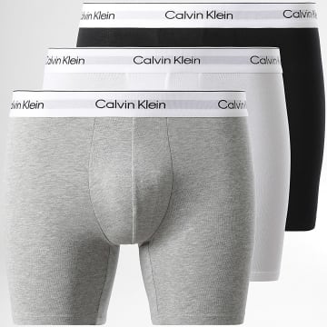 Calvin Klein - Set di 3 boxer NB3964A Bianco Grigio Heather Nero