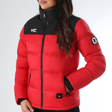 Comme Des Loups - Doudoune Capuche Chauffante Femme Val Morel Rouge Noir