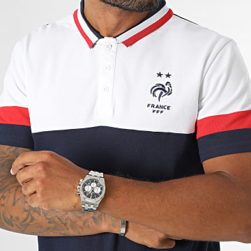 FFF - Polo Manga Corta Fan Color Block F24014C Blanco Azul Marino Rojo