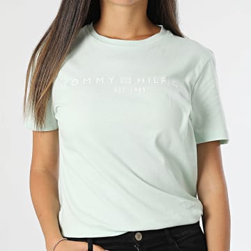 Tommy Hilfiger - Dames-T-shirt Corp Logo 0276 Mintgroen