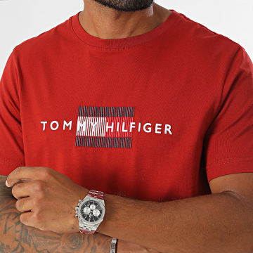 Tommy Hilfiger - Vlag geborduurd T-shirt 6455 Rood