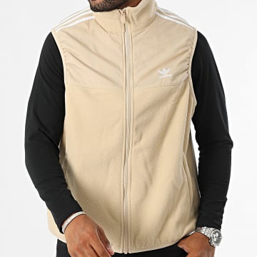 Adidas Originals - Fleece streep mouwloos ritsjack IZ2483 Beige