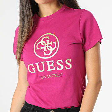 Guess - Dames Slim Tee V4BI00-I3Z14 Roze Fuchsia Goud