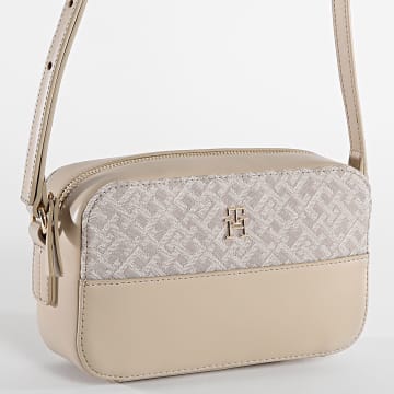 Tommy Hilfiger - Sac A Main Femme Jacquard Camera 7073 Beige Doré