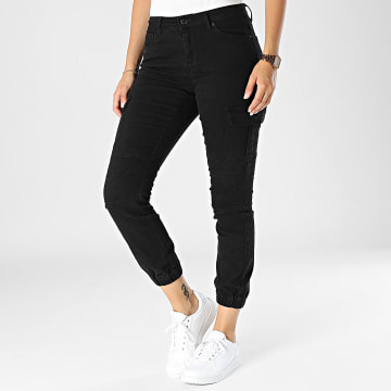 Vero Moda - Pantalon Cargo Femme Ivy Noir