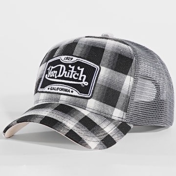 Von Dutch - 03 Cappello a scacchi Trucker nero bianco grigio