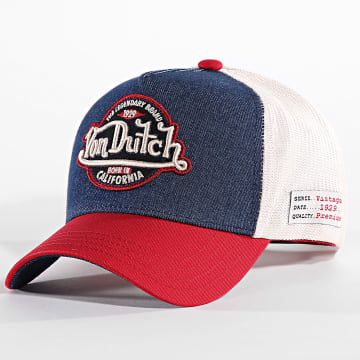 Von Dutch - Casquette Trucker VD-1-CT Bleu Denim Beige Rouge