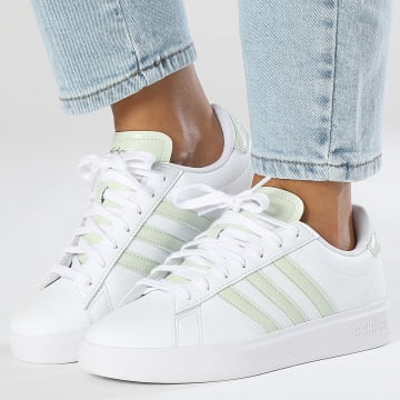 Adidas Performance - Grand Court 2.0 Zapatillas Mujer IH7343 Nube Blanco Lino Verde Plata Mate