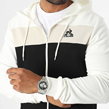 Le Coq Sportif - Eigentijdse Hooded Zip Sweat Top 2422265 Zwart Beige