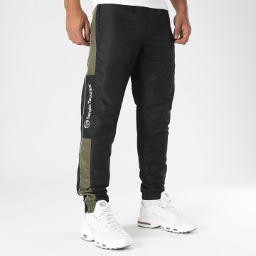 Sergio Tacchini - Pantalon Jogging A Bandes Abita 40814 Noir Vert Kaki Blanc
